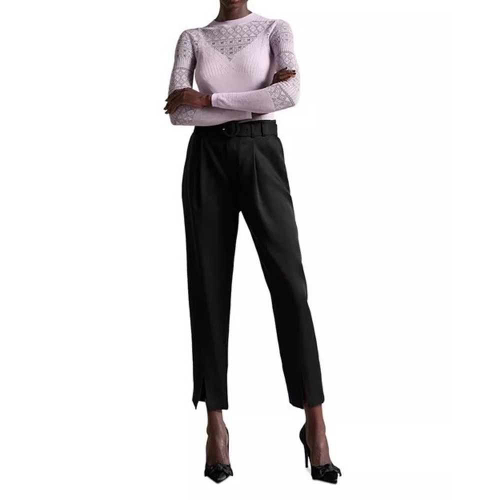 NWT $225 Ted Baker London Womens Ninette Trousers High Waist Cropped 30x25
